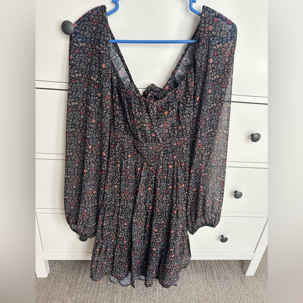 Altar'd State Black Bishop Sleeve Dress